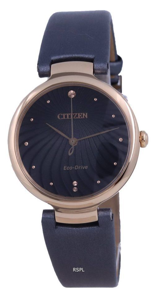 Montre Citizen Eco-Drive EM0853-14H en acier inoxydable dorÃ© avec cadran noir pour femme