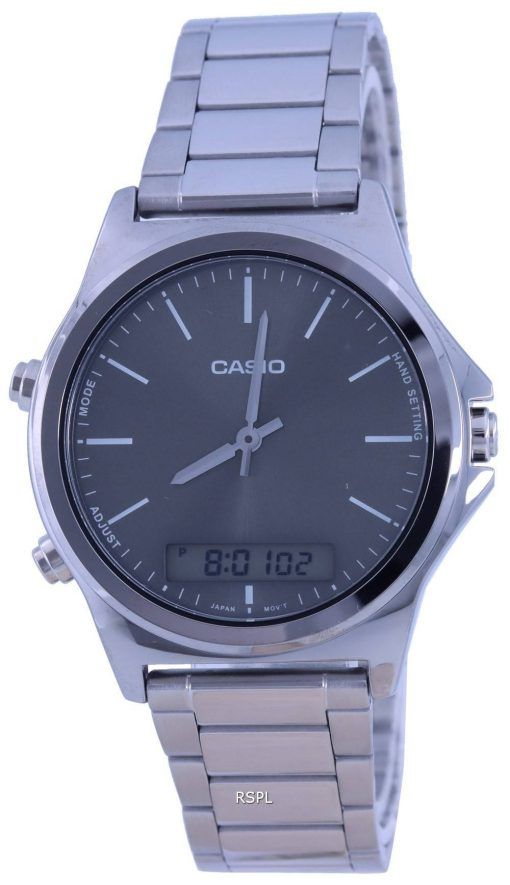 Montre pour homme Casio analogique numÃ©rique cadran noir bracelet en cuir MTP-VC01D-8E MTPVC01D-8