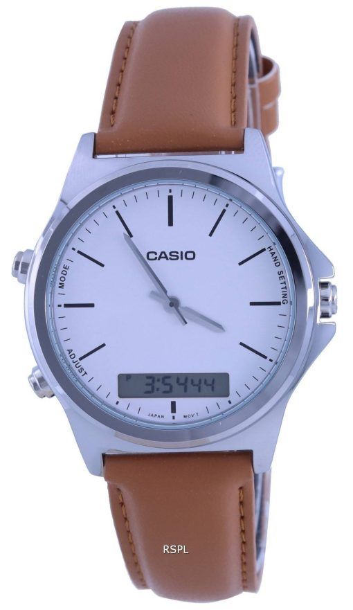 Montre pour homme Casio analogique numÃ©rique avec bracelet en cuir MTP-VC01L-7E MTPVC01L-7