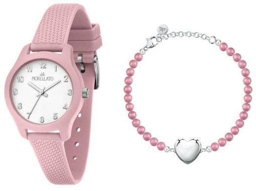 Morellato cadran blanc doux bracelet en plastique Quartz R0151163516 avec coffret cadeau montre femme