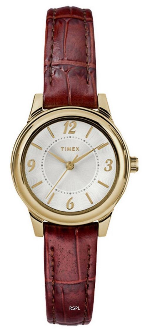 Montre pour femme Timex Core avec cadran argentÃ© et bracelet en cuir Ã  quartz TW2R85800