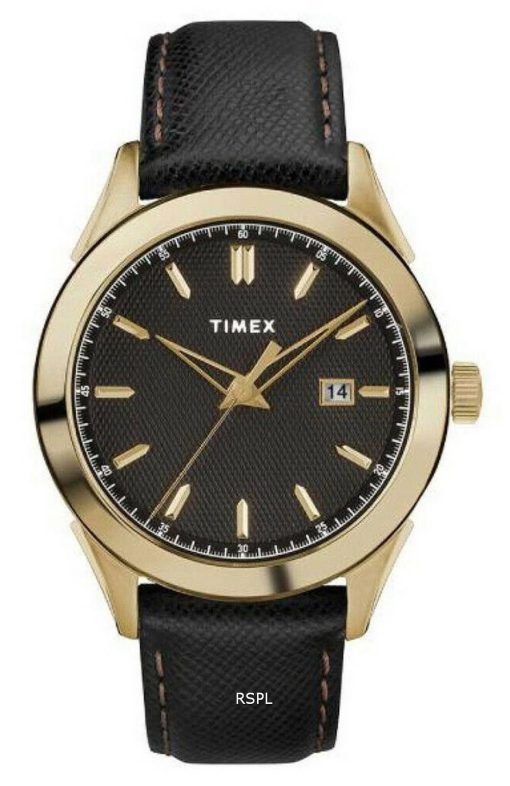 Montre Homme Timex Torrington Cadran Noir Bracelet Cuir Quartz TW2R90400