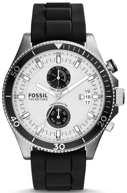 Wakefield fossile Chronograph Silicone Noir sangle CH2933 montre homme