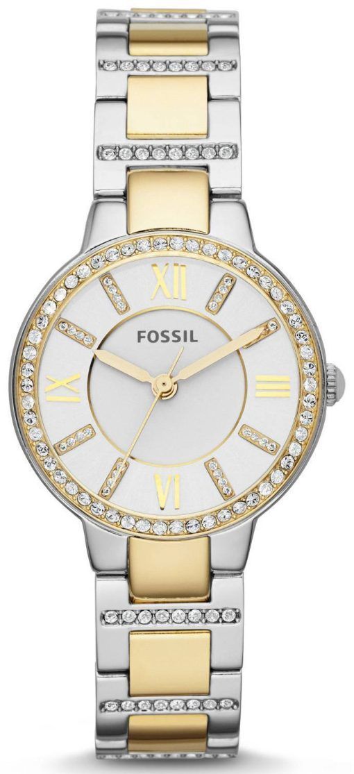 Fossil Virginia analogique Crystal-Accentué la montre de Deux-Tone ES3503 femmes