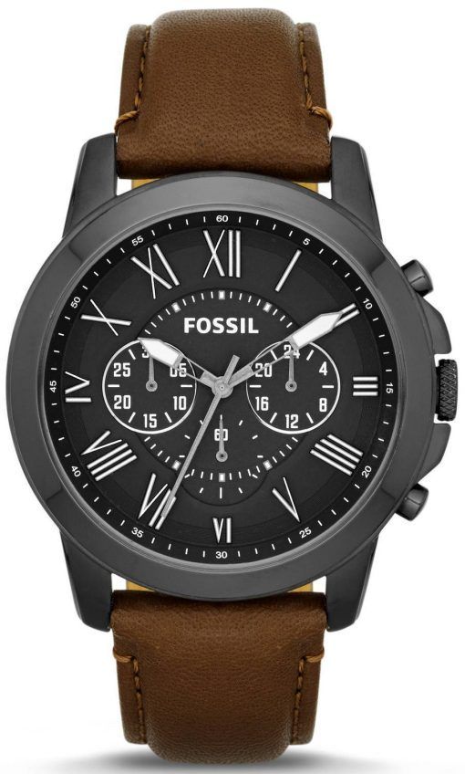 Accorder des fossiles montre chronographe en cuir marron bracelet FS4885 masculin