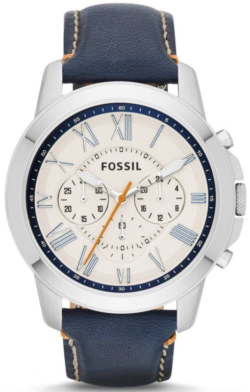 Accorder des fossiles montre chronographe en cuir bleu FS4925 masculin