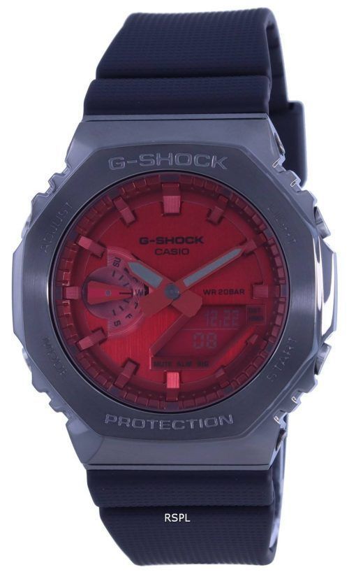 Montre Casio G-Shock World Time Analogique Numérique Métal Couvert GM-2100B-4A GM2100B-4 200M Femme