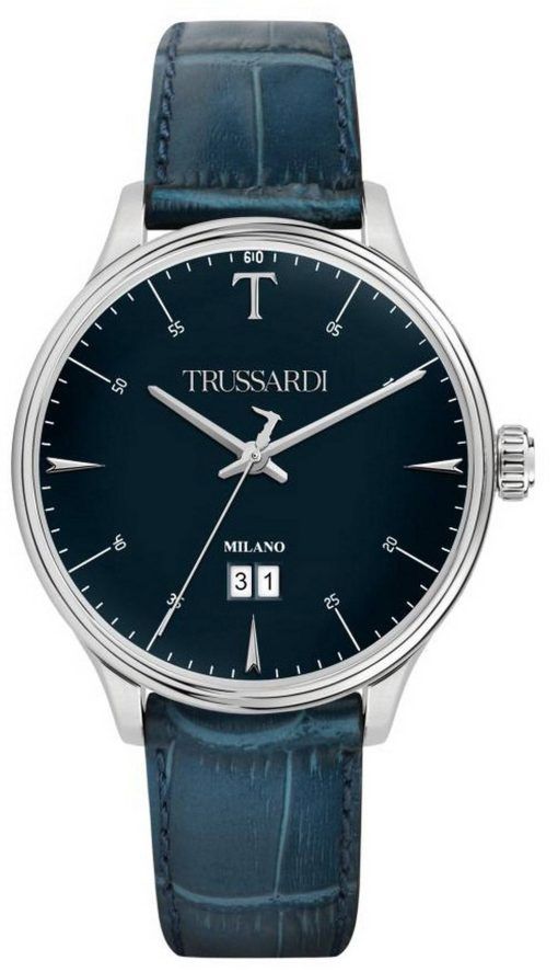 Montre homme Trussardi T-Complicity cadran bleu bracelet en cuir quartz R2451130001