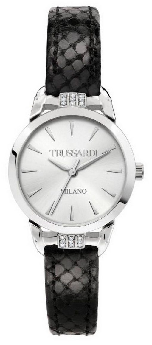 Montre femme Trussardi T-Original avec cadran argenté et bracelet en cuir à quartz R2451142501