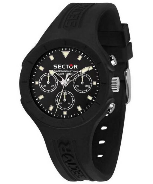 Montre pour homme Sector Speed cadran noir bracelet en silicone quartz R3251514019 100M