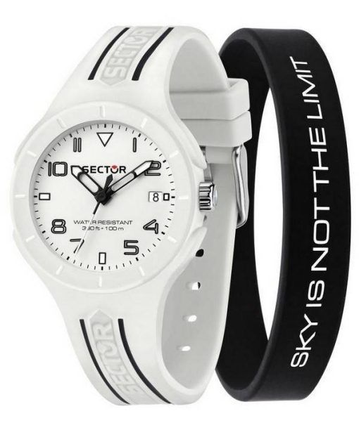 Montre pour femme Sector Speed White Matt Dial Bracelet en silicone Quartz R3251514024 100M