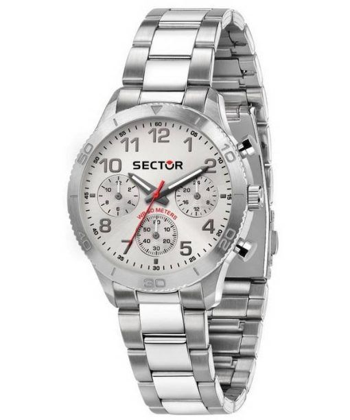Montre pour homme Sector 270 chronographe cadran argenté blanc en acier inoxydable à quartz R3253578019