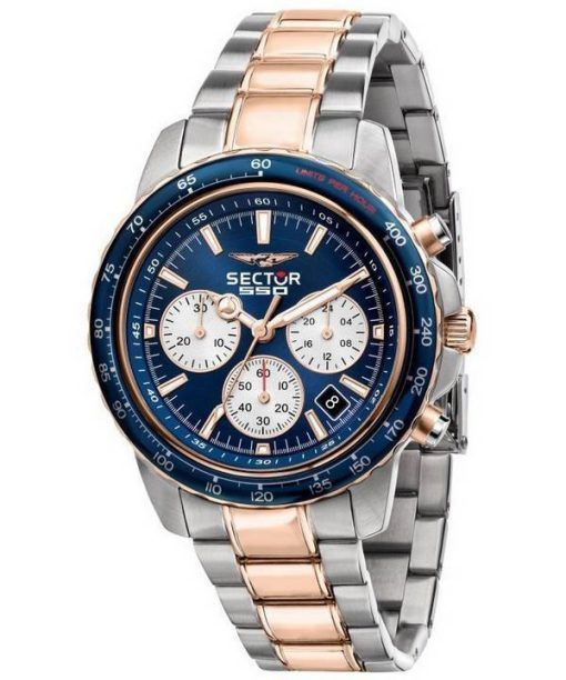 Montre pour homme Sector 550 chronographe cadran bleu deux tons en acier inoxydable à quartz R3273993001 100M