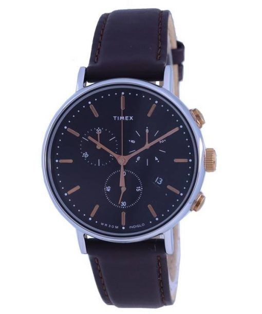 Timex Fairfield chronographe bracelet en cuir Quartz TW2T11500 montre homme