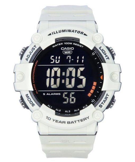Montre pour homme Casio Standard numérique à bracelet en résine blanche à quartz AE-1500WH-8B2 100M