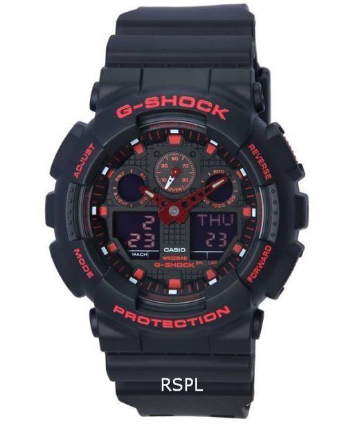 Montre pour homme Casio G-Shock Ignite Red Series Analog Digital Quartz GA-100BNR-1A GA100BNR-1 200M