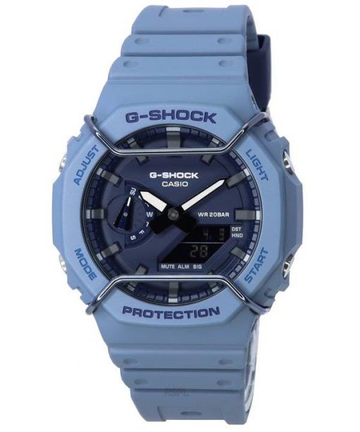 Montre pour homme Casio ton sur ton G-Shock analogique numérique cadran chromatique bleu Quartz GA-2100PT-2A GA2100PT-2 200M