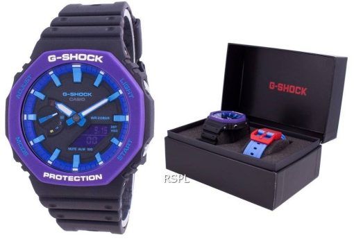Montre pour homme Casio G-Shock World Time GA-2100THS-1A GA2100THS-1A avec coffret cadeau 200M