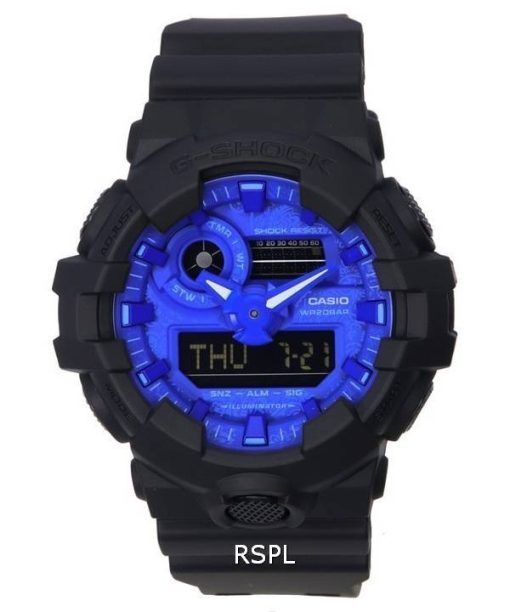 Casio G-Shock Paisley Bleu Analogique Cadran Numérique Quartz GA-700BP-1A GA700BP-1 200M Montre Homme