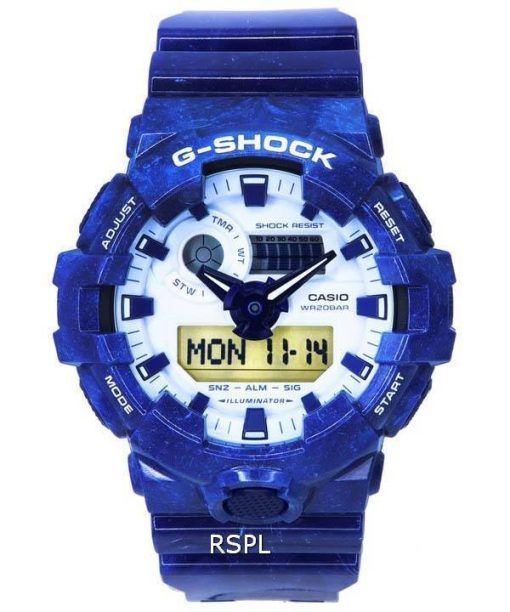 Casio G-Shock Porcelaine Analogique Numérique Quartz GA-700BWP-2A GA700BWP-2 200M Montre Homme