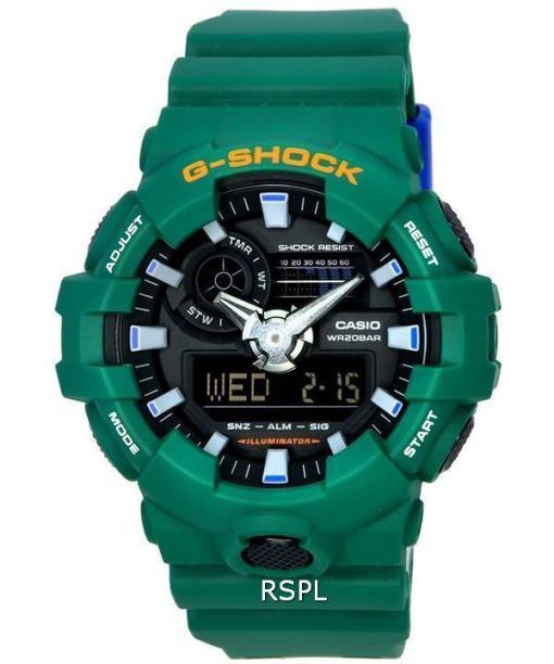 Montre pour homme Casio G-Shock couleurs vives populaires vert analogique numérique Quartz GA-700SC-3A GA700SC-3 200M