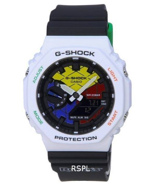 Casio RUBIK&#39,S x G-Shock Édition Limitée Analogique Numérique Cadran Coloré Quartz GAE-2100RC-1A GAE2100RC1 200M Montre Homme