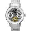 Ingersoll The Jazz Sun and Moon Phase Acier Inoxydable Squelette Argent Cadran Automatique I07703 Montre Homme