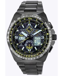 Citizen Promaster Skyhawk AT cadran noir chronographe Eco-Drive Diver&#39,s JY8127-59E 200M montre pour homme