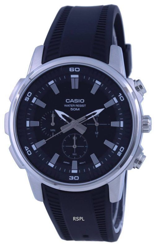Montre pour homme Casio chronographe bracelet en résine analogique MTP-E505-1A MTPE505-1