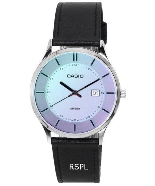 Montre pour homme Casio Standard analogique bracelet en cuir cadran multicolore Quartz MTP-E605L-7E MTPE605L-7E