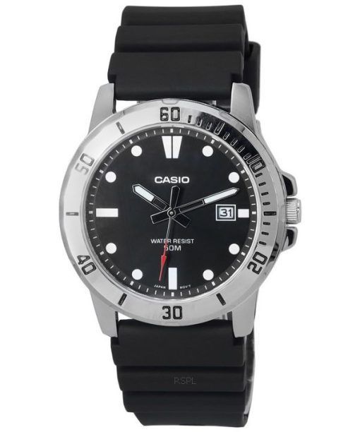 Montre pour homme Casio Standard analogique bracelet en résine cadran noir Quartz MTP-VD01-1E MTPVD01-1E