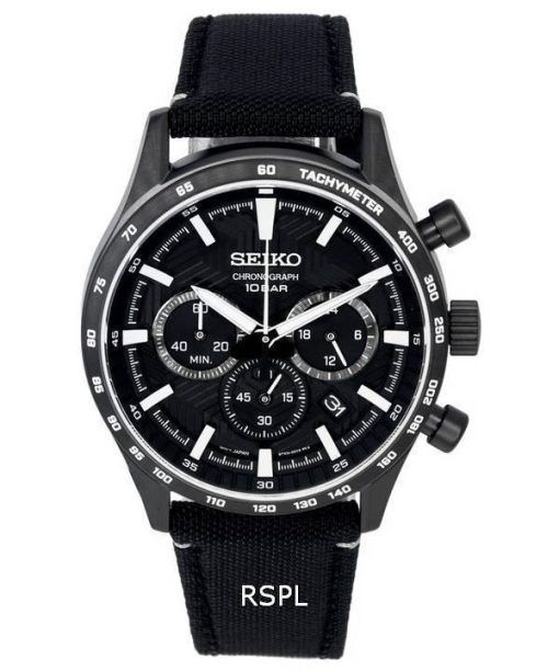Montre pour homme Seiko Urban Sports chronographe bracelet en nylon cadran noir Quartz SSB417 SSB417P1 SSB417P 100M