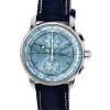 Montre pour homme Zeppelin 100 Jahre chronographe bracelet en cuir cadran bleu glace Quartz 86704
