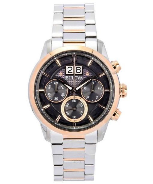 Montre pour homme Bulova Classic Sutton chronographe bicolore en acier inoxydable avec cadran gris et quartz 98B335