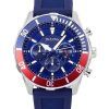 Bulova Sports Chronographe Bracelet en silicone Cadran bleu Quartz 98K111 100M Montre pour homme avec coffret cadeau