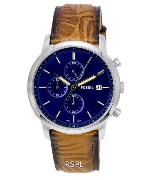 Fossil minimaliste chronographe cadran bleu Quartz FS5928 montre homme fr