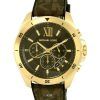 Michael Kors surdimensionné Brecken Logo chronographe cuir Quartz MK8849 montre pour homme fr