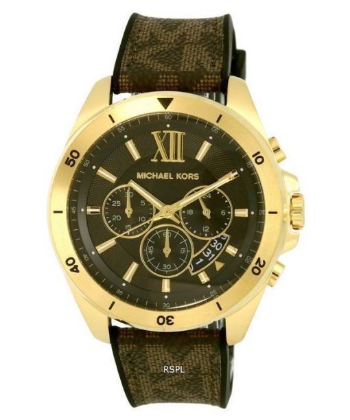 Michael Kors surdimensionné Brecken Logo chronographe cuir Quartz MK8849 montre pour homme fr