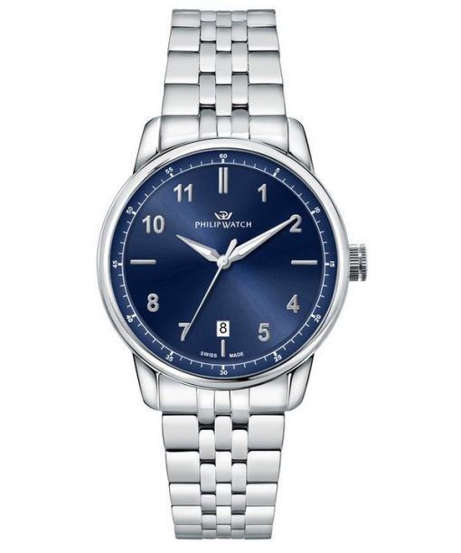 Montre pour homme Philip Watch Anniversary en acier inoxydable avec cadran bleu et quartz R8253150010 100M