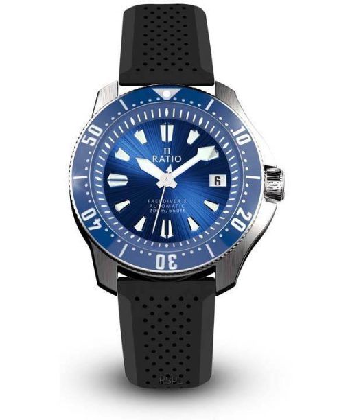 Ratio FreeDiver X Ocean Blue avec incrustation en céramique bleue automatique RTX003 200M montre pour homme