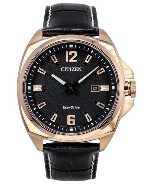 Montre pour homme Citizen Eco-Drive Sport Luxury Endicott avec bracelet en cuir et cadran noir AW1723-02E 100M