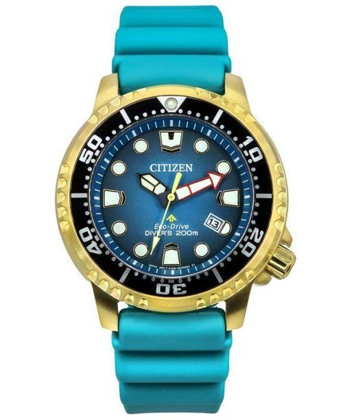 Montre pour homme Citizen Promaster Dive avec bracelet en polyuréthane et cadran turquoise Eco-Drive Diver BN0162-02X 200 m
