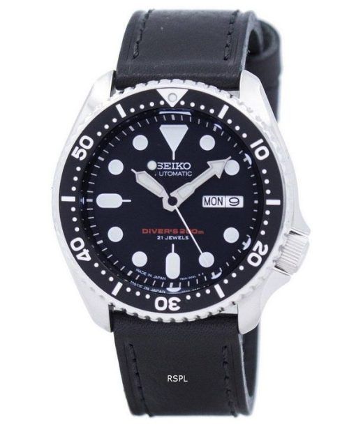 Watch Ratio en cuir noir SKX007J1-LS8 200M hommes Seiko automatique montre de plongée