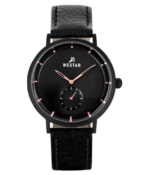 Montre pour homme Westar Profile avec bracelet en cuir et cadran noir à quartz 50246BBN603