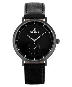 Montre pour homme Westar Profile avec bracelet en cuir et cadran noir à quartz 50246GGN103