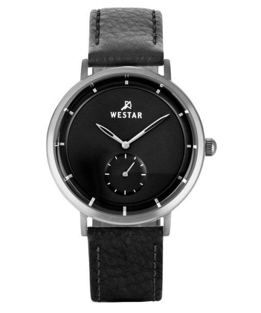 Montre pour homme Westar Profile avec bracelet en cuir et cadran noir à quartz 50246STN103