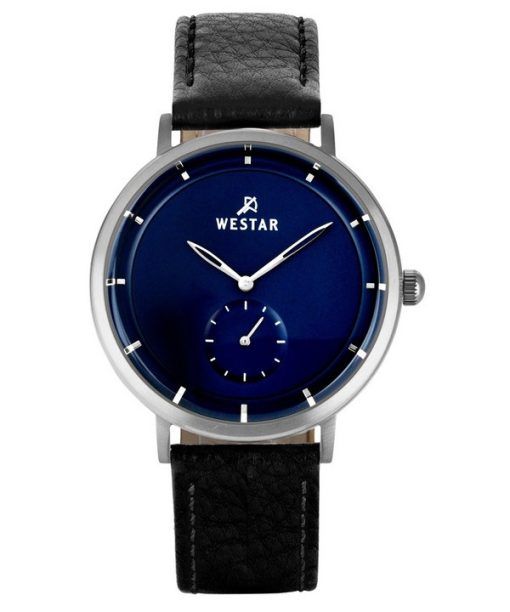 Montre pour homme Westar Profile avec bracelet en cuir et cadran bleu à quartz 50246STN104