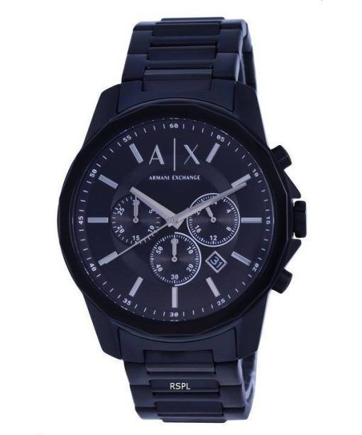Armani Exchange chronographe en acier inoxydable cadran noir quartz AX1722 montre pour homme