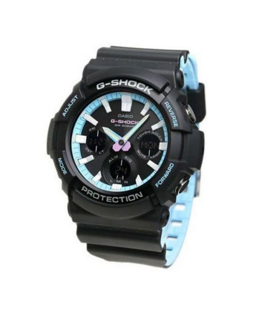 Montre pour homme Casio G-Shock analogique numérique avec bracelet en résine et cadran noir Solar GAS-100PC-1A