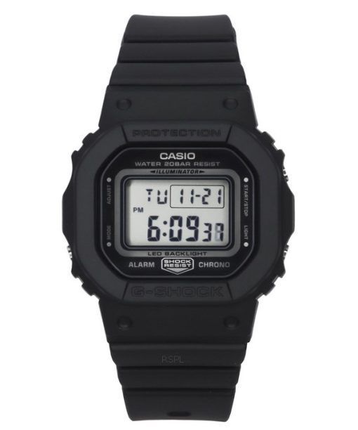Montre pour femme Casio G-Shock Digital bracelet en résine noire cadran noir Quartz GMD-S5600BA-1 200M